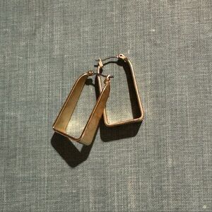 Gold square earrings